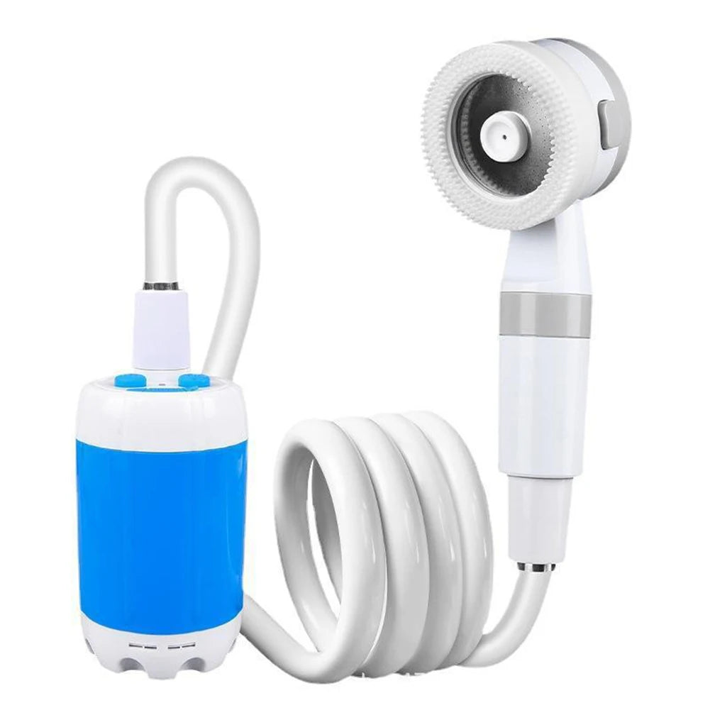 Electric Shower Pump Rechargeable Outdoor Camp Pump Portable Outdoor Shower Head Sprayer for Hiking Car Wash Pet Cleaning
