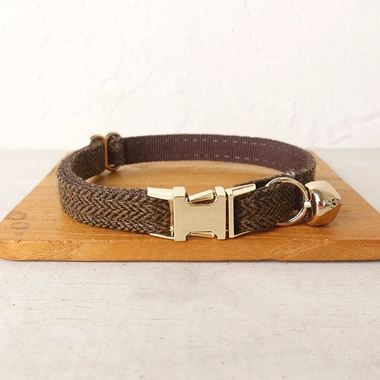 Personalized Dog Collar Brown Customized Pet Collars Free Engraving ID Name Tag Pet Accessory Thick Suit Fiber