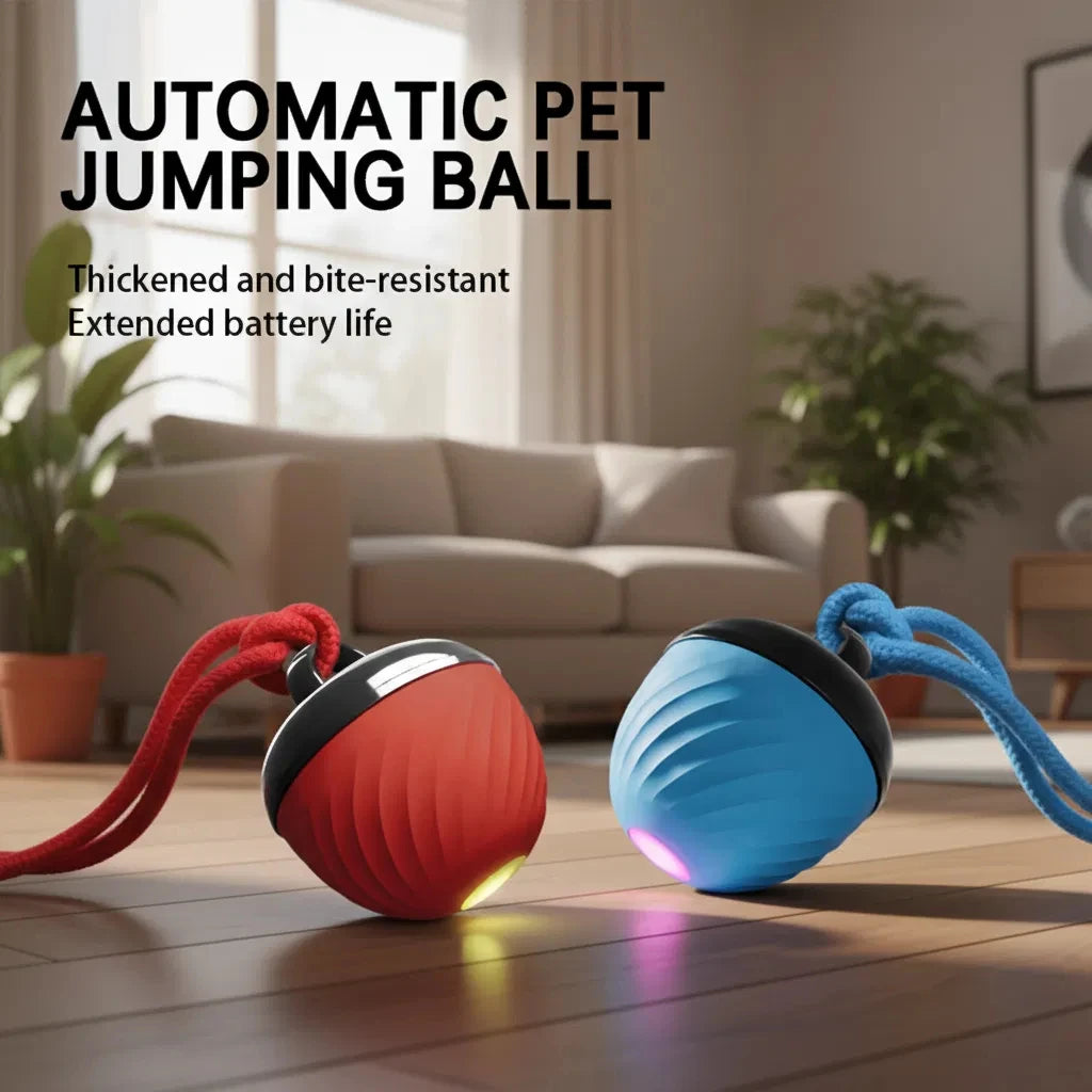 1 Interactive Intelligent Dog Ball Toy|USB Charging,Bite Resistant,Tail Rope,Light&Barking|Indoor Pet Game for Small/Medium Dogs