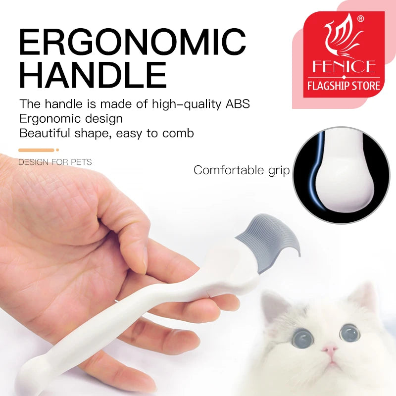 Fenice Pet Cat Comb Brush Professional Open Knot Rake Knife Pet Cat Hair Removal Comb Brush Pet Cleaning Products