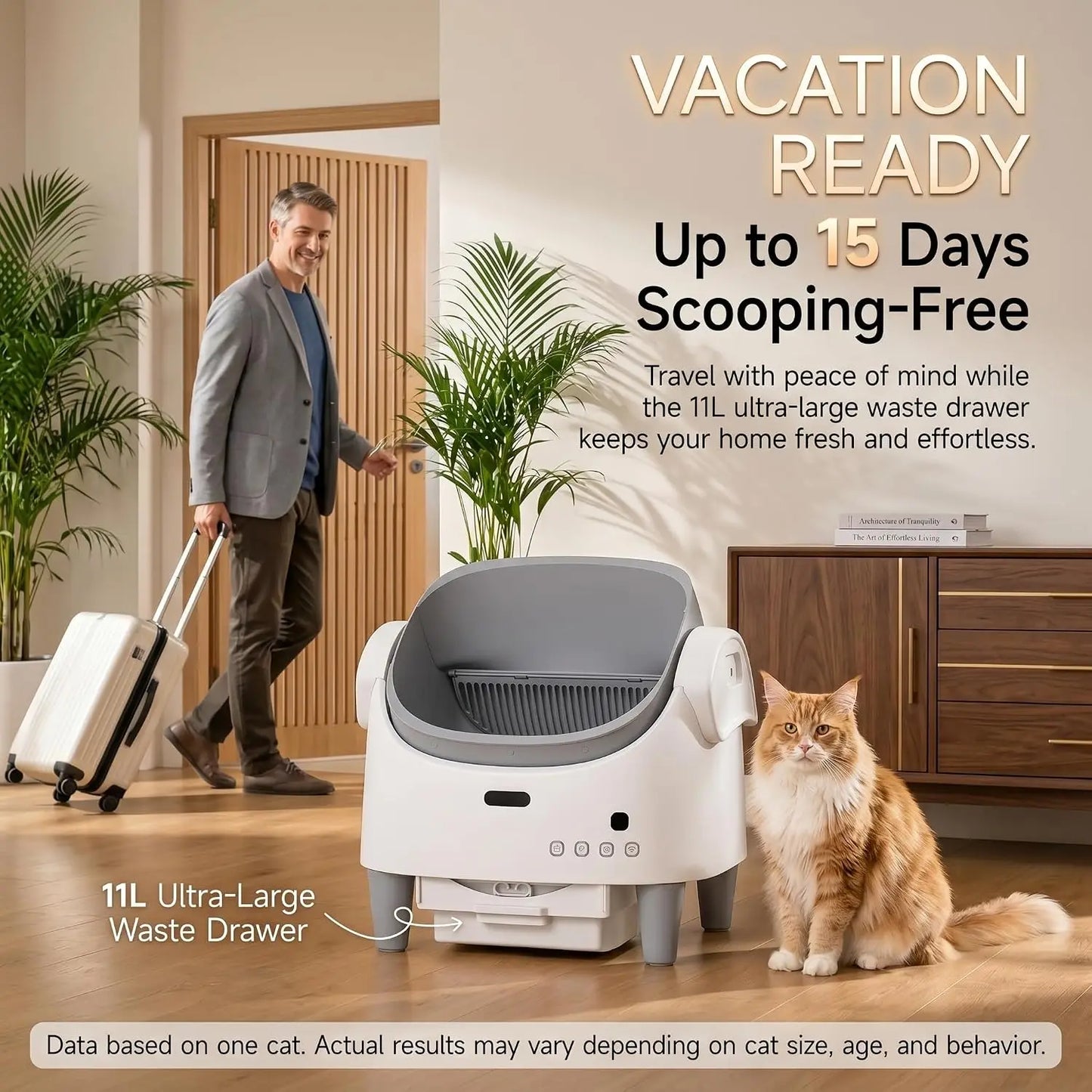 Automatic Litter Box Self Cleaning, Open-Top Electric Cat Litter Box | Smart App Control, 15-Layer Safety Protection, Custom
