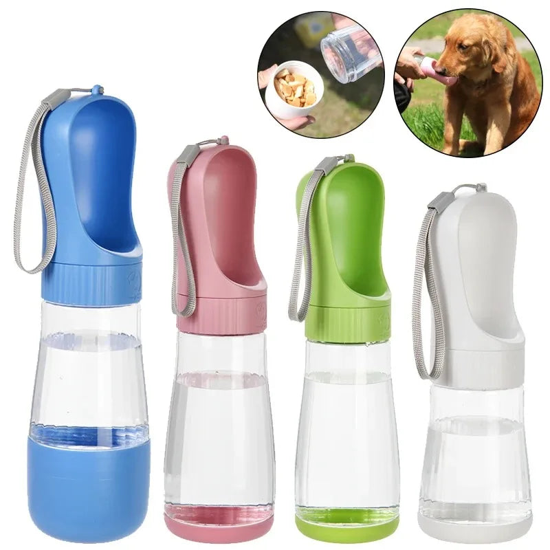 320ML Portable Dog Water Bottle With Food Container Travel 2 in 1 Pet Water Dispenser For Small Large Dogs Cat Labrador Drinking Bowls