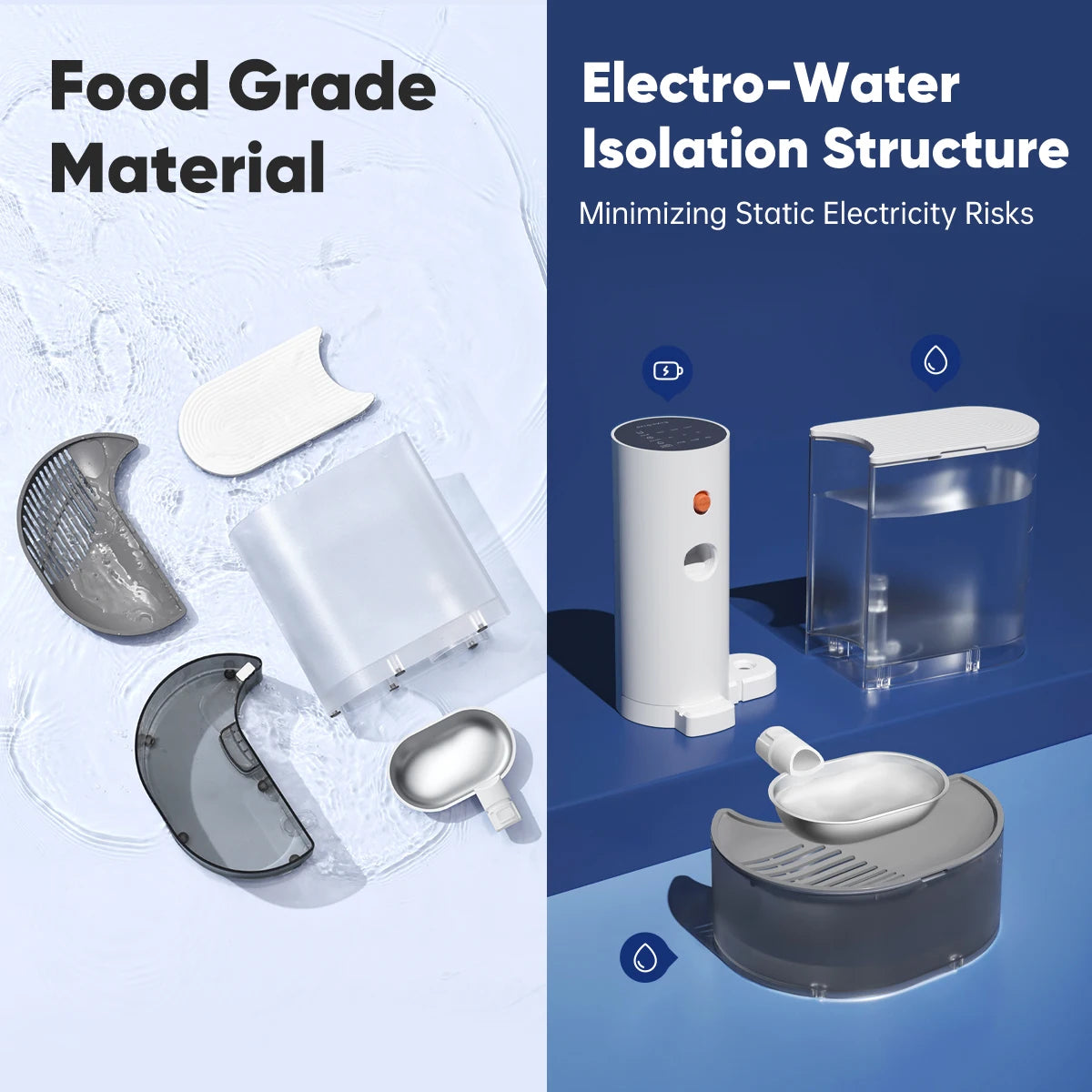 BOOTEELY Stainless Steel Bowl Pet Intelligent Pouring Water Dispenser Automatically Purifies The Wireless Drinking Bowl For Dogs