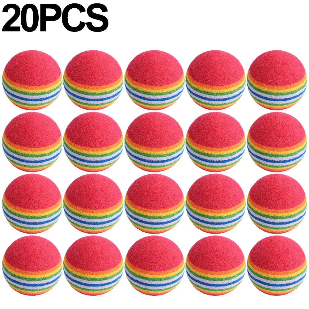 Rainbow EVA Cat Toys Ball Interactive Cat Dog Play Chewing Rattle Scratch Ball Elastic Bite-Resistant Foam Ball Home Pet Product