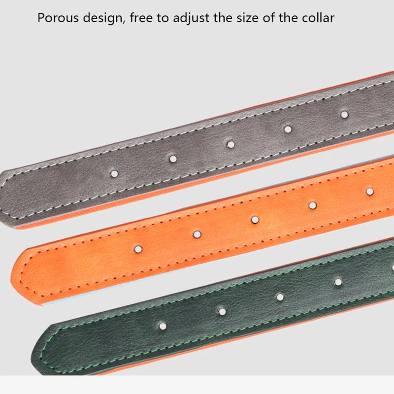 Leather Dog Collar Padded Pet Collars Adjustable Dog Collar Strong& Durable For Small Medium Dogs Pet Shop Bulldog Bull Terrier