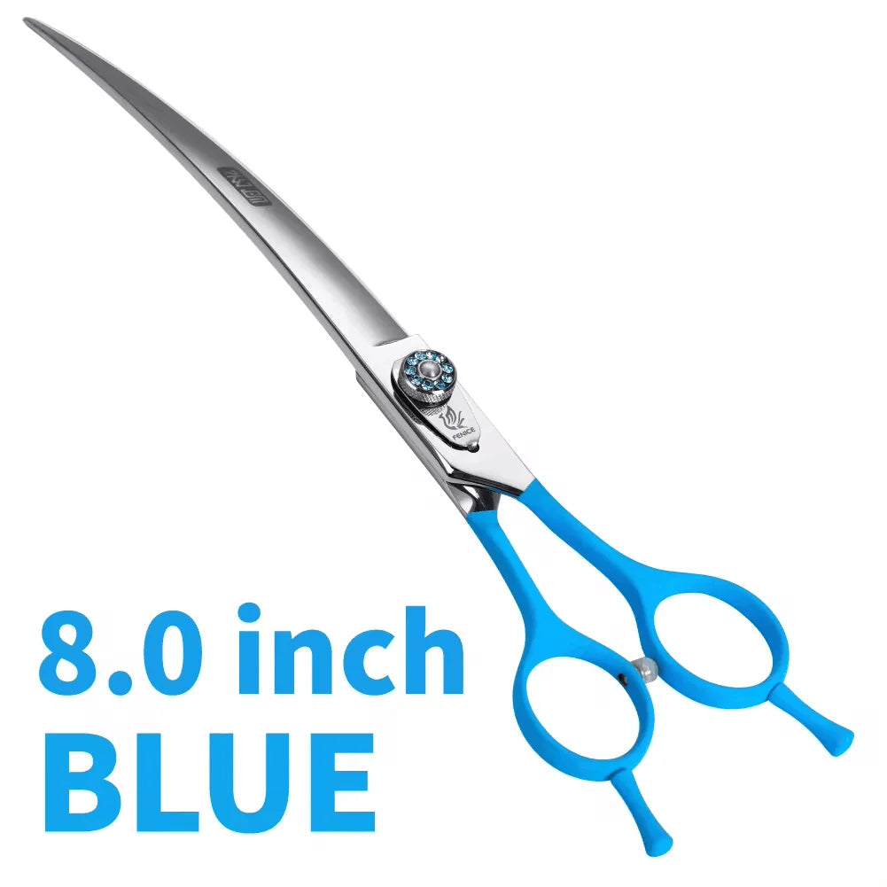 Fenice 7.0/7.5 inch Professional Pet Grooming Scissors,Curved Shears,Japan 440C ,Colorful Scissor,for Dog Hairdressing Groomer
