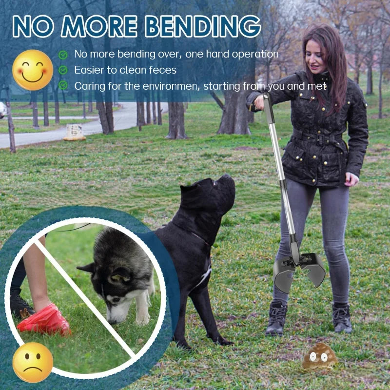 Dog Poop Picker Dog Toilet Pet Pooper Scooper Cat Poop Clip 80cm Foldable Pick Waste Pet Cleaning Tool for Dog Accessories