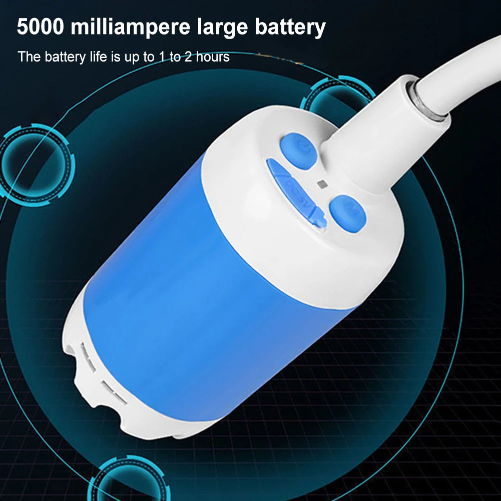 Electric Shower Pump Rechargeable Outdoor Camp Pump Portable Outdoor Shower Head Sprayer for Hiking Car Wash Pet Cleaning