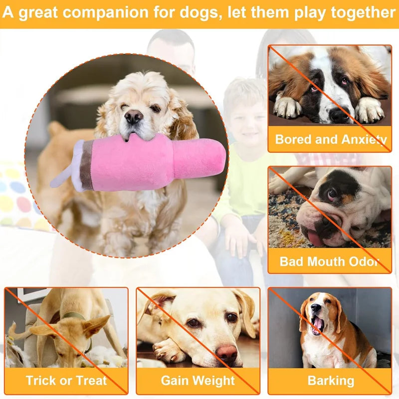 Safe Squeaky Dog Cup Toy Pink - Durable Chew Toy for Small/Medium/Large Aggressive Chewers Birthday & Exercise