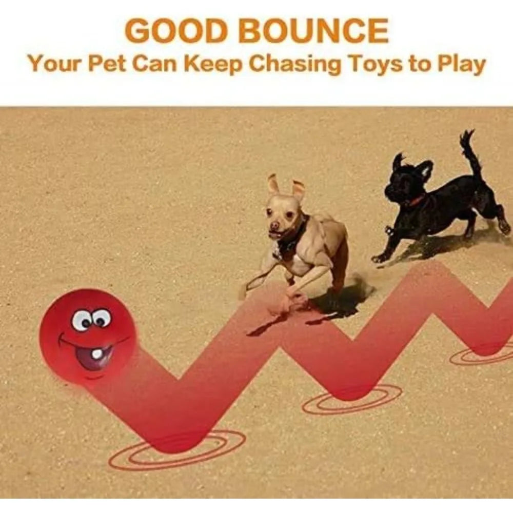 6 Pack Non-Toxic Squeaky Latex Dog Toys, Cute Emoji Dog Balls, Soft Interactive Chew Toys for Small Medium Dogs Puppies, Teeth C