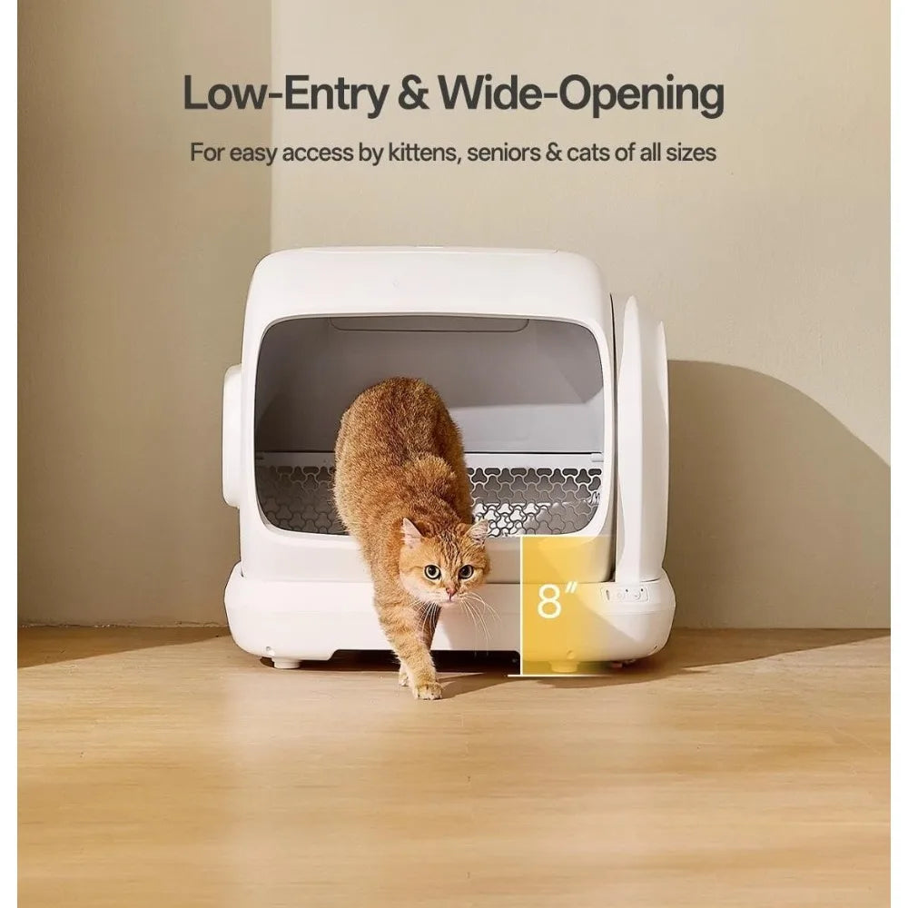 XXXL Automatic Cat Litter Box, Self Cleaning Litter Box for Multiple Cats, Anti-Pinch Safety Protection, Smart APP, Customized