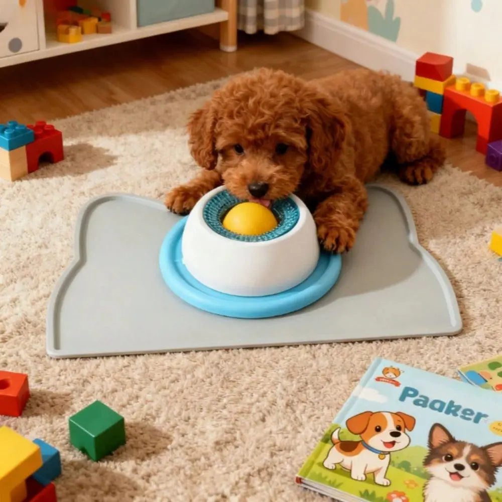 Slow Feeder Puzzle Toy Interactive Lick Mat With Yogurt Spot For Cats And Dogs Teeth Cleaning Treat Dispenser Boredom Relief Sl