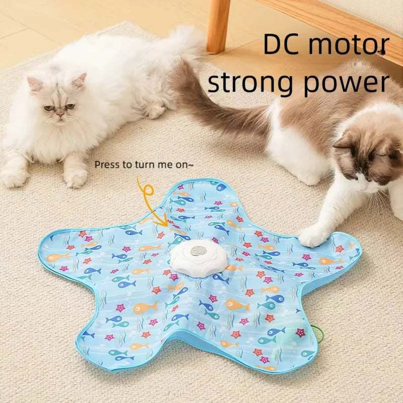 Motion Activated Interactive Cat Toy Hide And Seek Squeaky Mouse Toy Concealed Feather Teaser Automatic Play Kitten