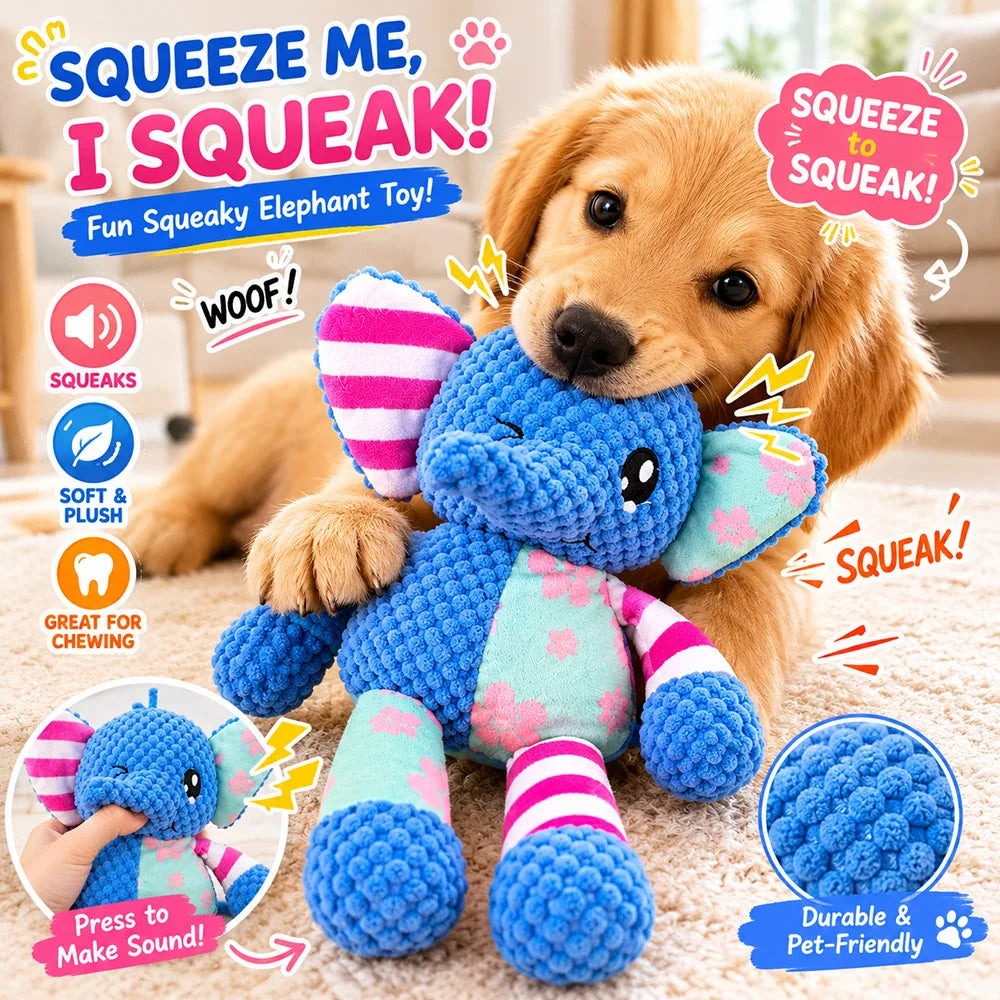 Pet Plush Toy with Squeaker Cat Dog Puzzle Toy Soft Durable Companion Teeth Cleaning Chew Toy Chew Resistant Design