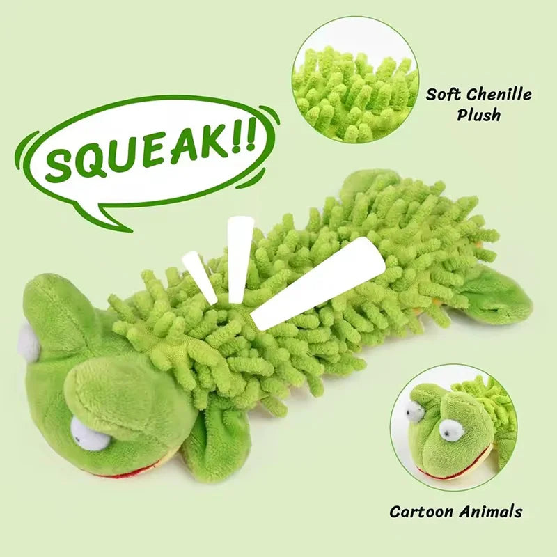 Cute Cartoon Animal Plush Pet Toy Squeaky Durable Chew Resistant Puppy Molar Interactive Play Toys Boredom Relief Dog Chewing