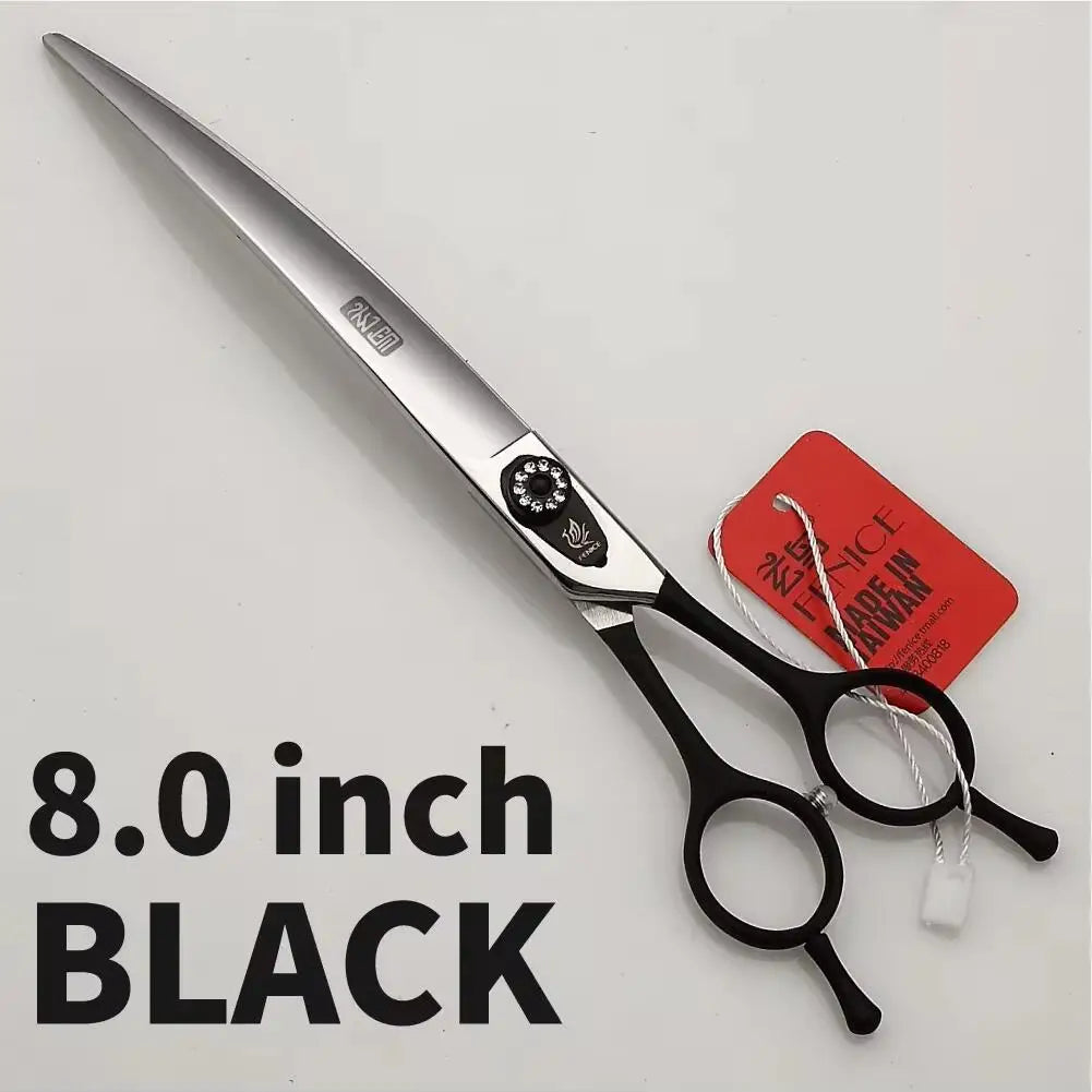 Fenice 7.0/7.5 inch Professional Pet Grooming Scissors,Curved Shears,Japan 440C ,Colorful Scissor,for Dog Hairdressing Groomer