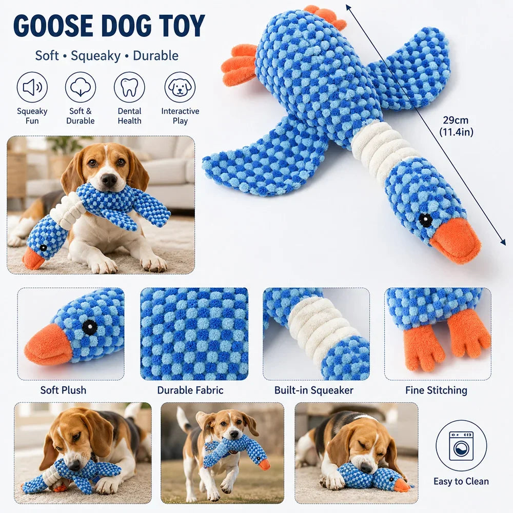 Pet Plush Toy with Squeaker Cat Dog Puzzle Toy Soft Durable Companion Teeth Cleaning Chew Toy Chew Resistant Design