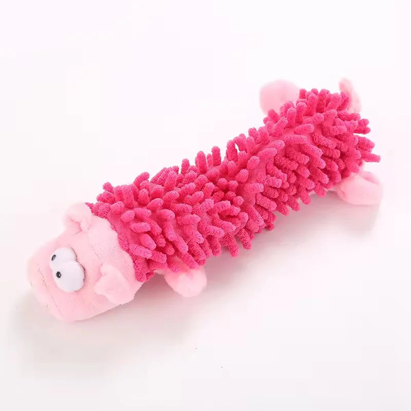 Cute Cartoon Animal Plush Pet Toy Squeaky Durable Chew Resistant Puppy Molar Interactive Play Toys Boredom Relief Dog Chewing