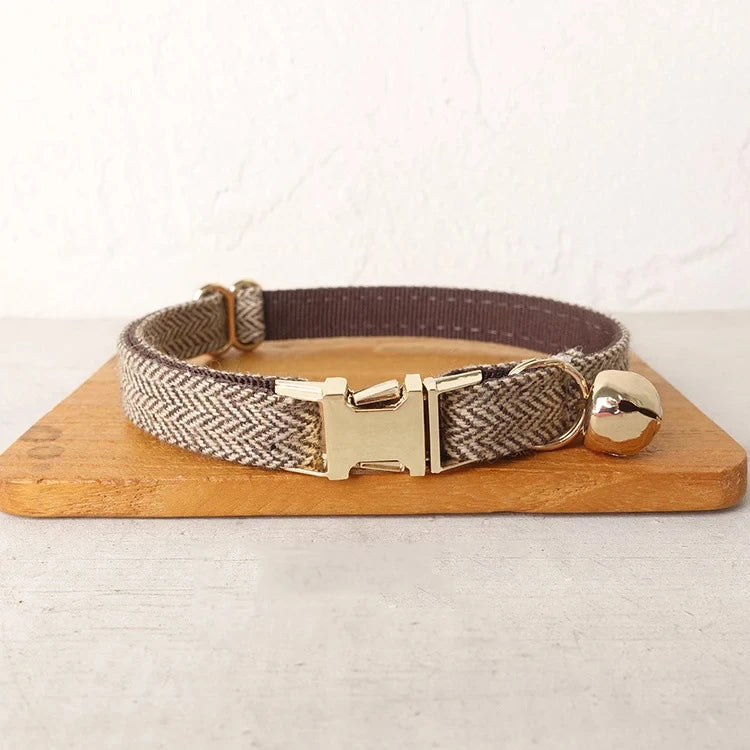 Personalized Dog Collar Brown Customized Pet Collars Free Engraving ID Name Tag Pet Accessory Thick Suit Fiber