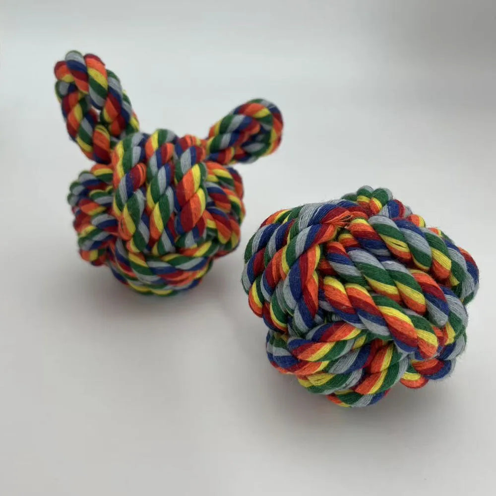 1Set Pet Toy Dog Woven Toys Cartoon Training Teething Pet Rope Dog Rope Knot Grinding Teeth Hand  Chew Toys Rope Toy