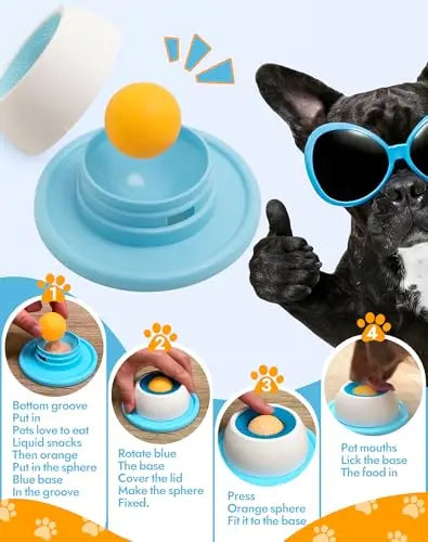 Lick Toys For Dogs Interactive Dog Toys Slow Feeder Food Dispenser For Puppy Training Enrichment Cat Feeding Crate Accessory