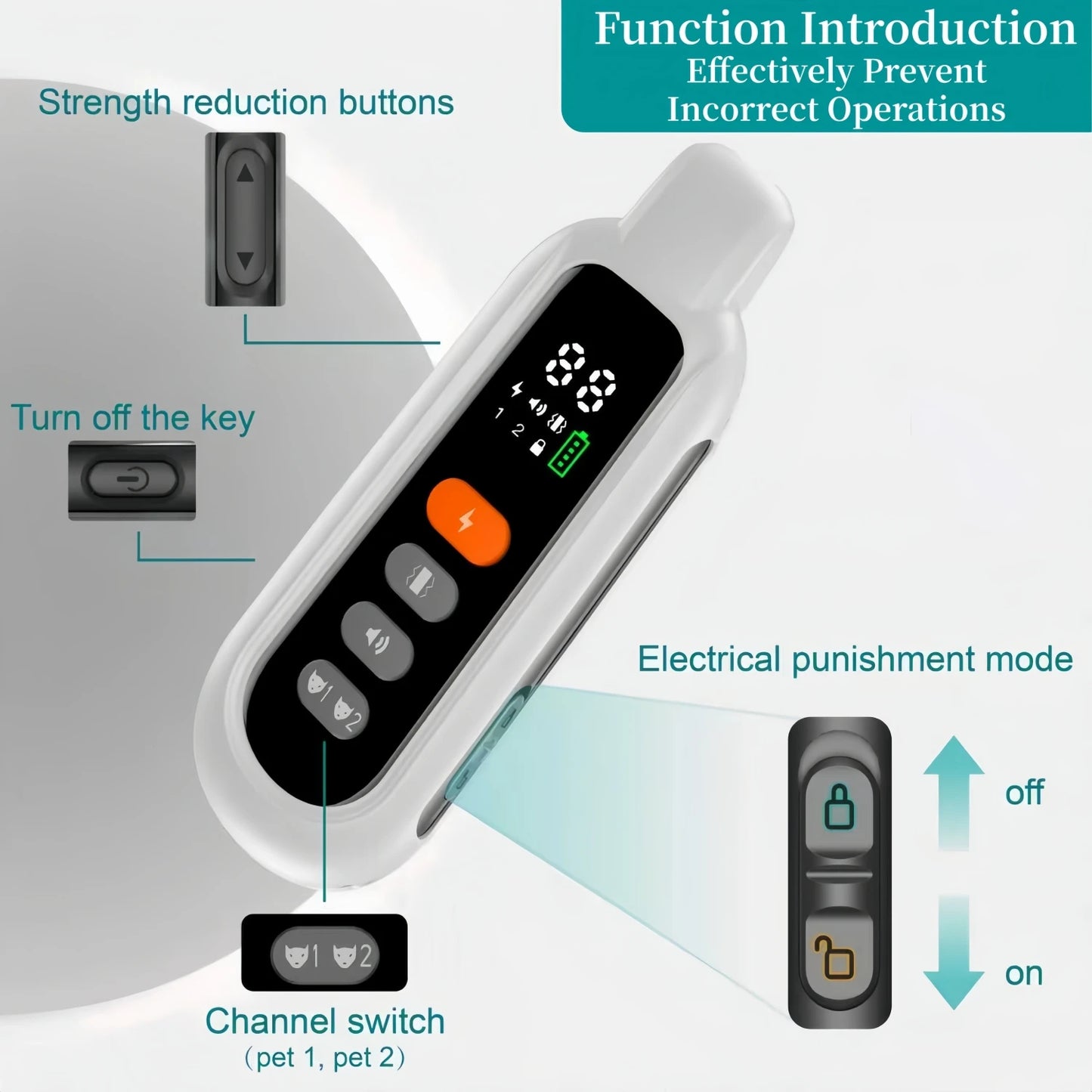 3300FT Electric Dog Training Collar Remote Control Waterproof Pet BehaviorFor 6-120lbs Puppy With Shock Vibration Anti-barking