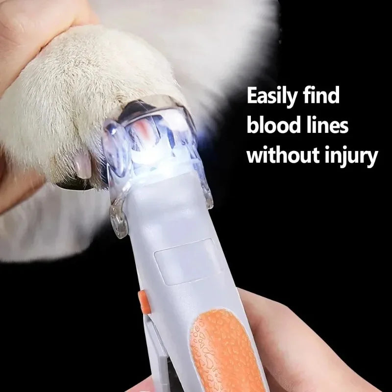 Built-in LED Pet Nail Clipper Light Assisted Claw Cutter Suitable For Dog Cat Daily Household Pet Grooming Maintenance