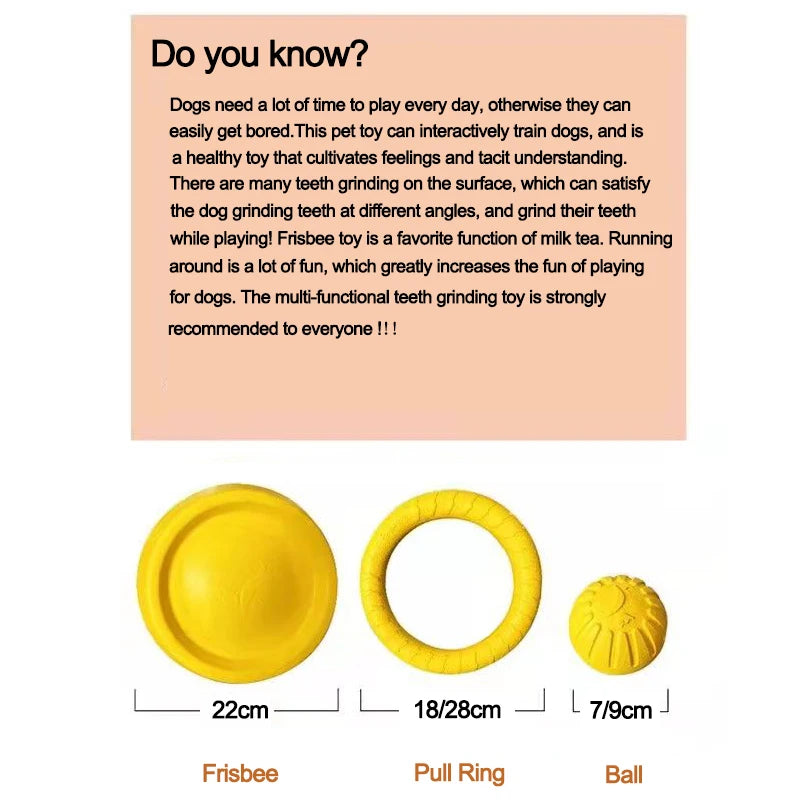 New Dog Toys Pet Flying Disk Training Ring Puller Anti-Bite Floating Interactive Toys Training Chewing Toy for Small Large Dogs