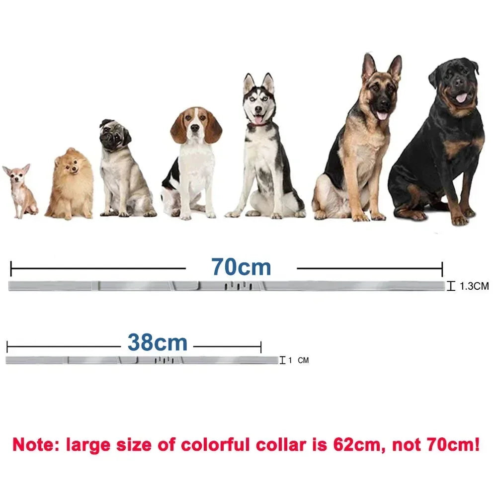 38/70cm Retractable Pet Collars Soft Silicone Dog Collar Puppy Collar Cat Neck Strap Valid for 8 Months Waterproof Pet Supplies