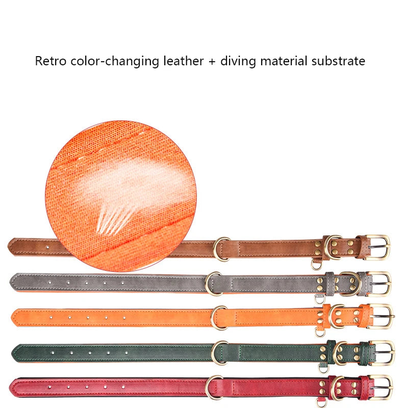 Leather Dog Collar Padded Pet Collars Adjustable Dog Collar Strong& Durable For Small Medium Dogs Pet Shop Bulldog Bull Terrier