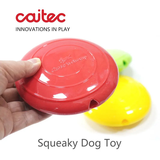 CAITEC Dog Toys Squeaking Foraging Disc Springy Durable Floatable Foraging and Chewing Pet Toy