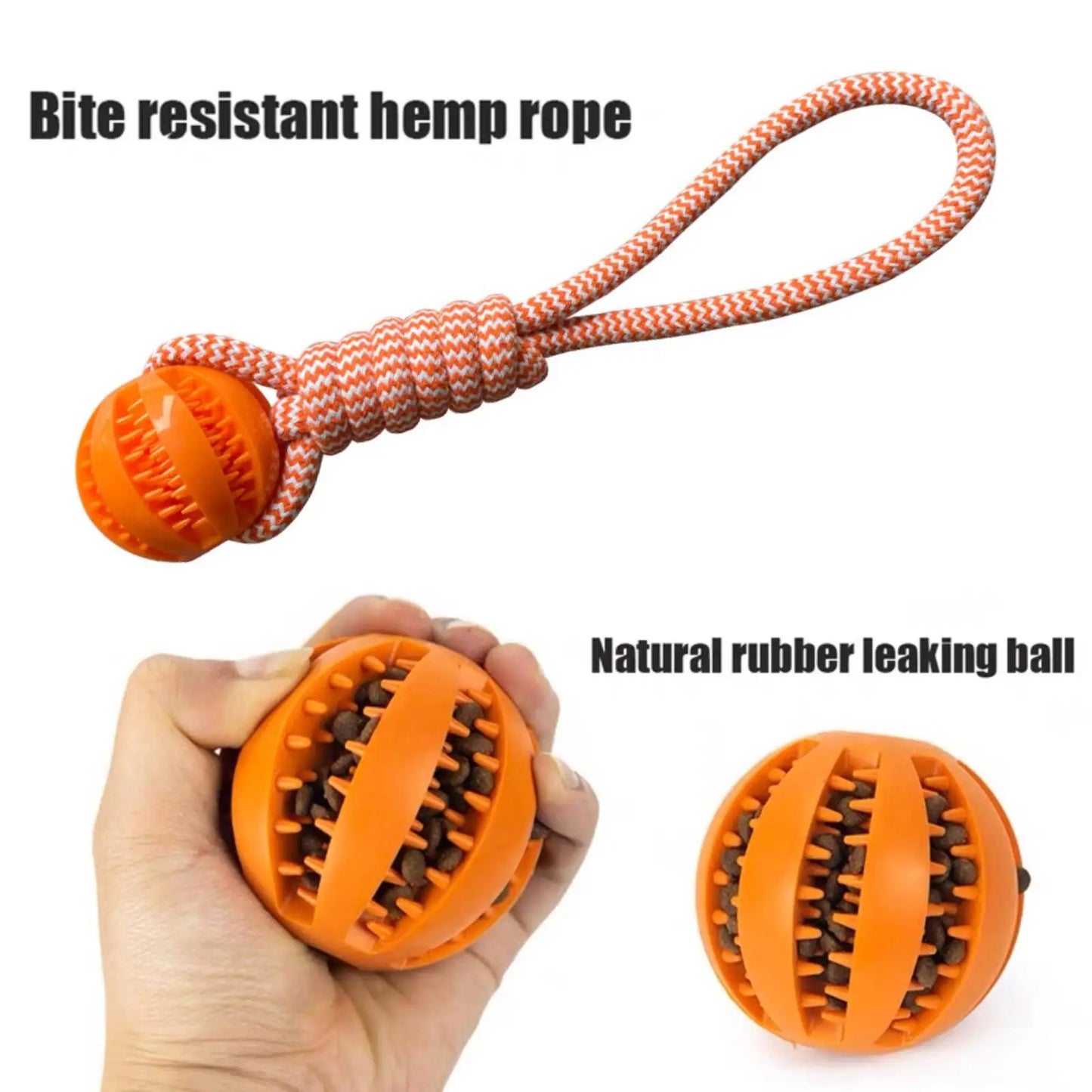 with Leaking Food Ball Interactive Tug of War Chew Toy Teeth Cleaning Bite Resistant Cotton Rope Toy for Small Medium Large Dogs