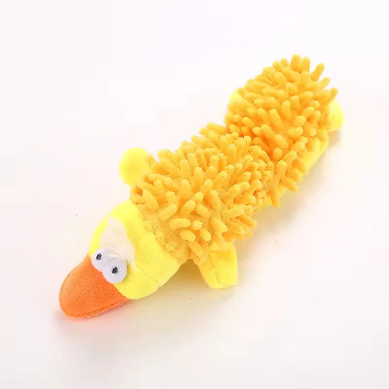 Cute Cartoon Animal Plush Pet Toy Squeaky Durable Chew Resistant Puppy Molar Interactive Play Toys Boredom Relief Dog Chewing