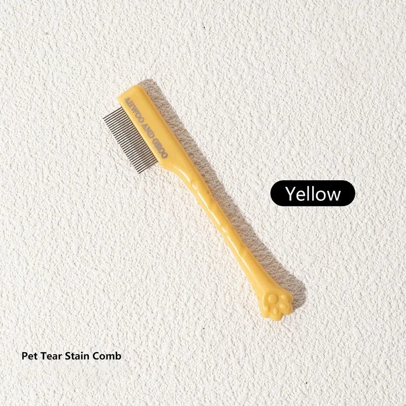 Pet Facial Cleaning Comb Set Remove Tear Stain Eye Droppings Cat Claw Comb Dog Hair Trimmer Scissors Pet Cleaning Accessories