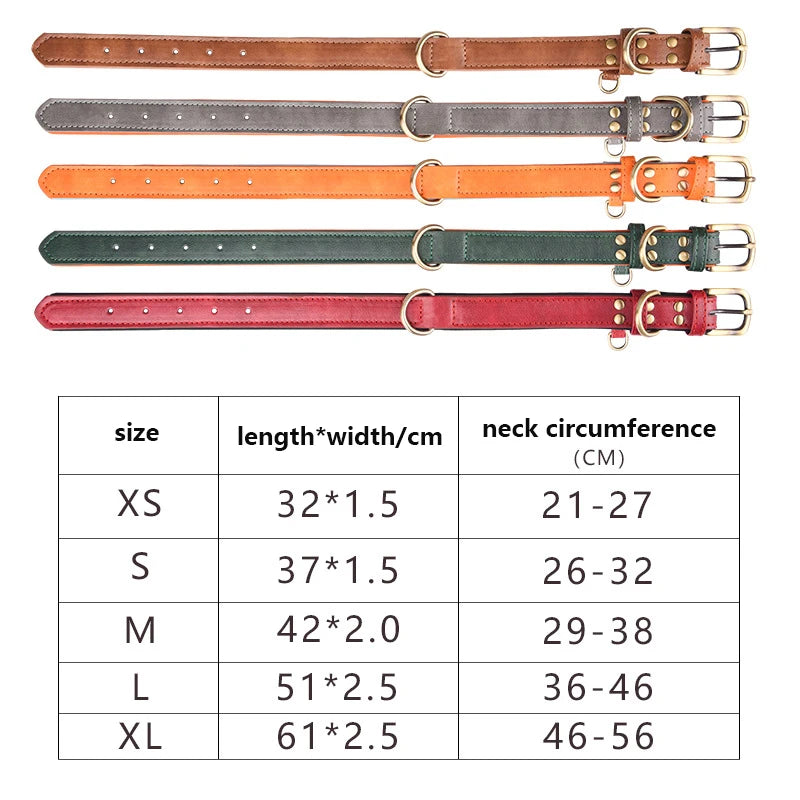 Leather Dog Collar Padded Pet Collars Adjustable Dog Collar Strong& Durable For Small Medium Dogs Pet Shop Bulldog Bull Terrier