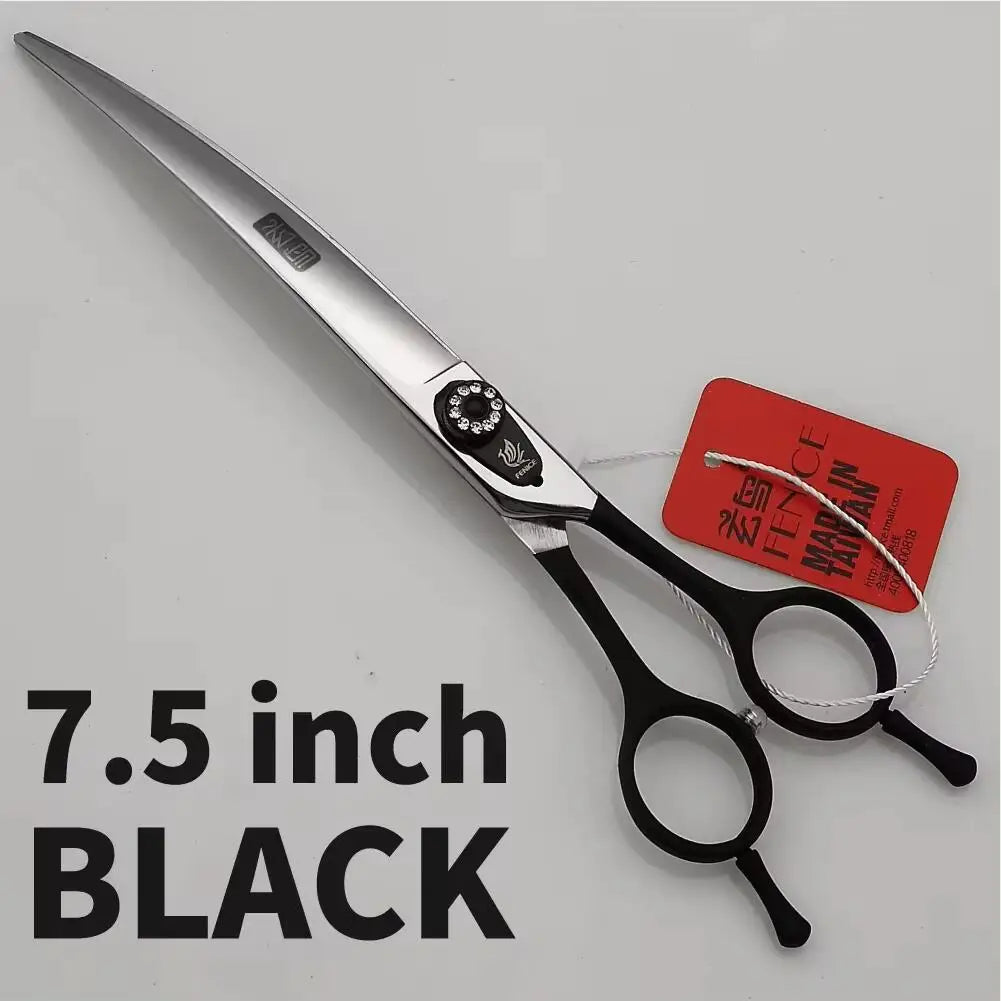 Fenice 7.0/7.5 inch Professional Pet Grooming Scissors,Curved Shears,Japan 440C ,Colorful Scissor,for Dog Hairdressing Groomer