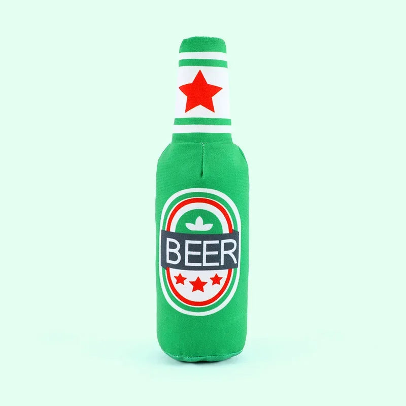 Plush Sounding Toy Beer Bottle Cola Simulation Pet Dog Chewing Toy Puppy Dog Accessories Dog Toys for Large Dogs