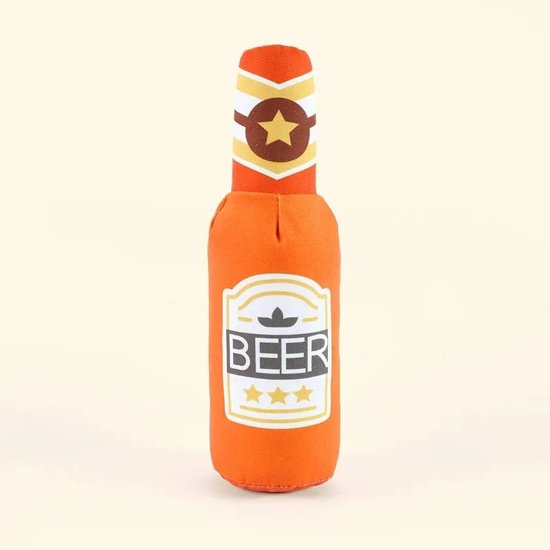 Plush Sounding Toy Beer Bottle Cola Simulation Pet Dog Chewing Toy Puppy Dog Accessories Dog Toys for Large Dogs