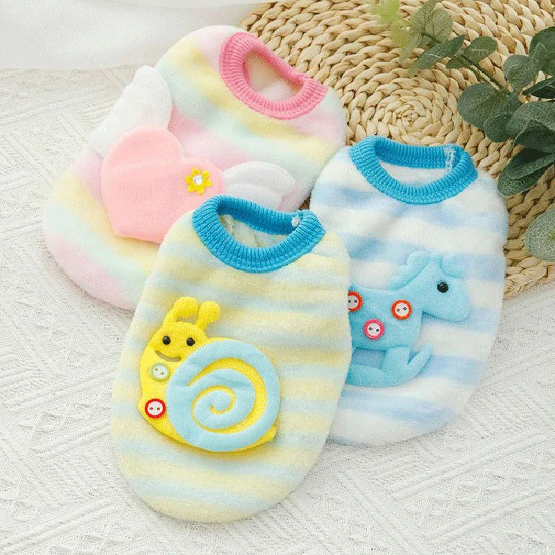 Cute Print Tea Cup Dog Sweater Winter Warm Fleece Pet Clothes for Small Dogs Teddy Chihuahua Puppy Pullovers Mascotas Clothing