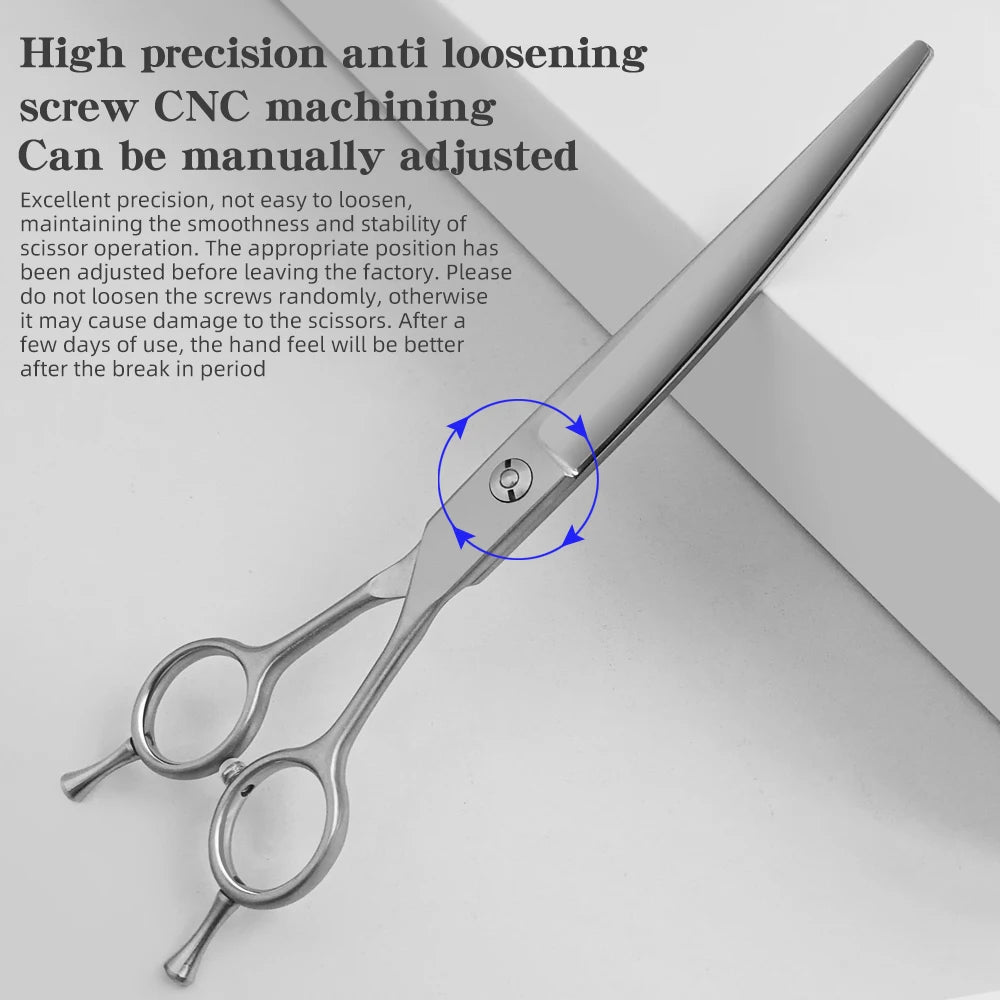 Bending Magic Scissors  7.25 Inch  Curved Professional Pet Grooming Shears for Salon Use Natural Precision Trimming VG10 Steel
