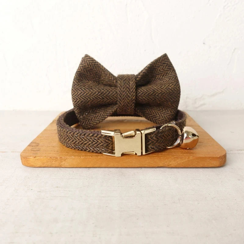 Personalized Dog Collar Brown Customized Pet Collars Free Engraving ID Name Tag Pet Accessory Thick Suit Fiber