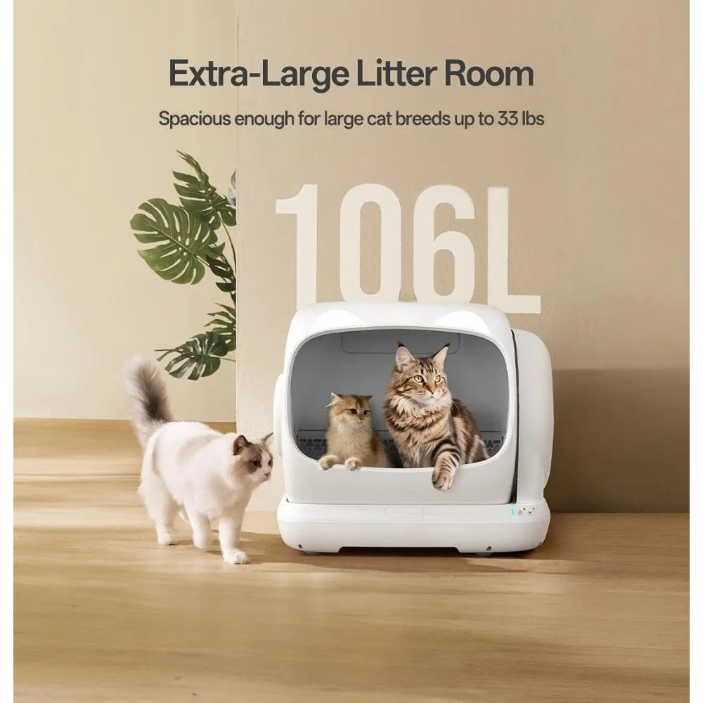 XXXL Automatic Cat Litter Box, Self Cleaning Litter Box for Multiple Cats, Anti-Pinch Safety Protection, Smart APP, Customized