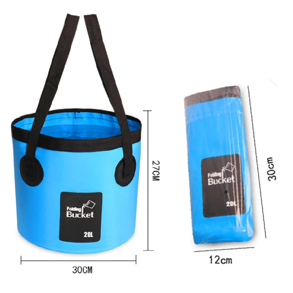 Portable Camping Shower 12V Pump Hiking Travel Outdoor Electric Bath Show with 20L Bucket Plant Watering Car Washer Pet Cleaning