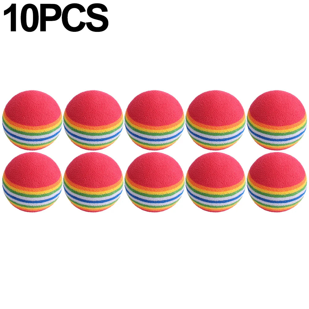 Rainbow EVA Cat Toys Ball Interactive Cat Dog Play Chewing Rattle Scratch Ball Elastic Bite-Resistant Foam Ball Home Pet Product