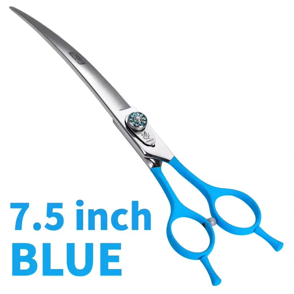 Fenice 7.0/7.5 inch Professional Pet Grooming Scissors,Curved Shears,Japan 440C ,Colorful Scissor,for Dog Hairdressing Groomer
